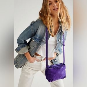 NWOT Free people genuine suede purple crossbody